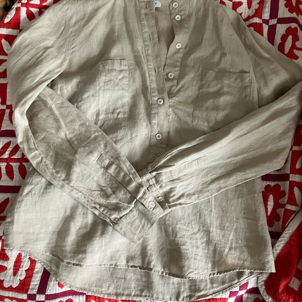 Celine Button-Up Linen Shirt